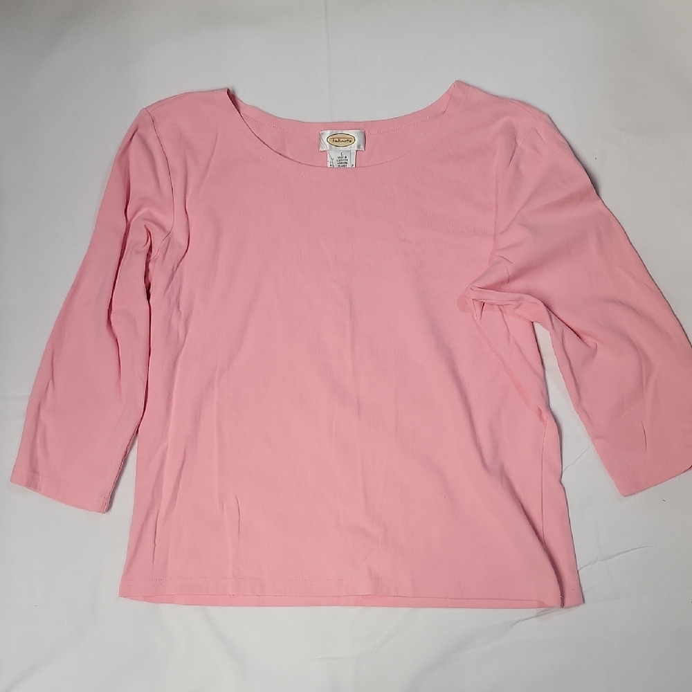 Talbots Soft Pink 3/4 Sleeve T Shirt Top L